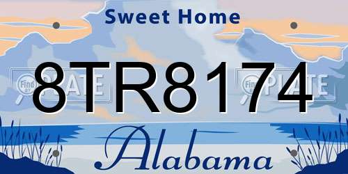 8TR8174 Alabama License Plate