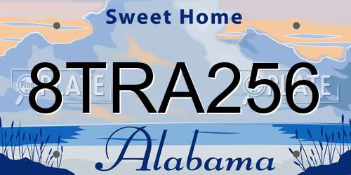 8TRA256 Alabama License Plate
