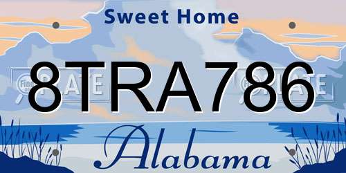 8TRA786 Alabama License Plate