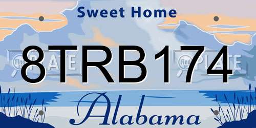8TRB174 Alabama License Plate
