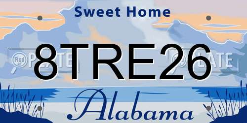8TRE26 Alabama License Plate