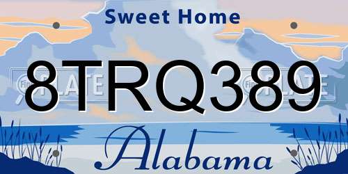 8TRQ389 Alabama License Plate