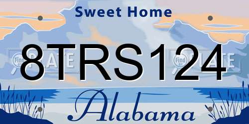 8TRS124 Alabama License Plate