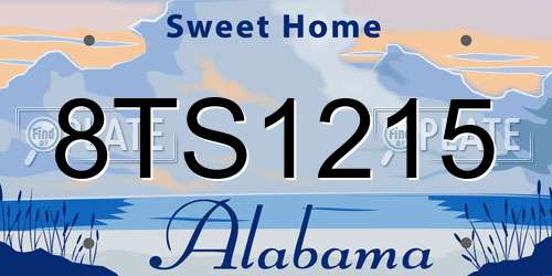 8TS1215 Alabama License Plate