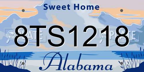 8TS1218 Alabama License Plate