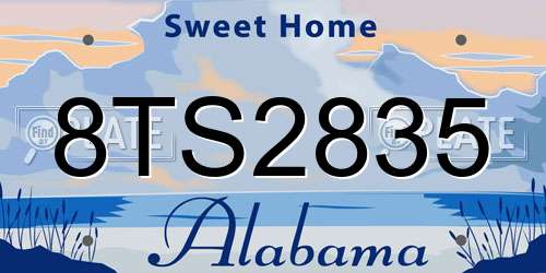 8TS2835 Alabama License Plate
