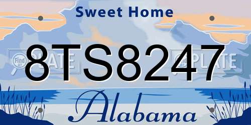 8TS8247 Alabama License Plate