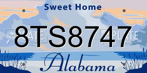 8TS8747 Alabama License Plate