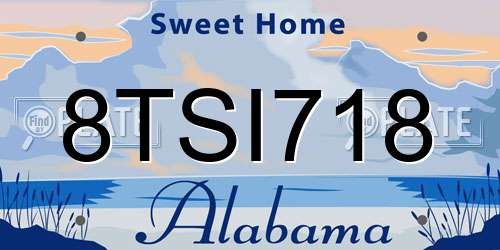 8TSI718 Alabama License Plate