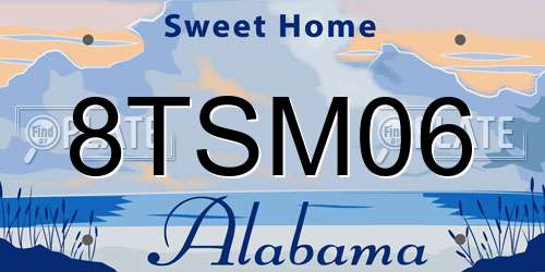 8TSM06 Alabama License Plate