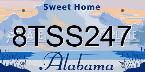 8TSS247 Alabama License Plate