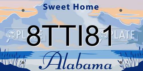8TTI81 Alabama License Plate