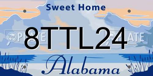 8TTL24 Alabama License Plate