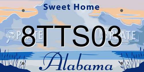 8TTS03 Alabama License Plate