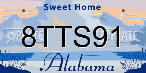 8TTS91 Alabama License Plate