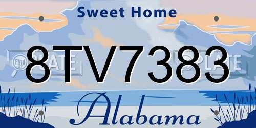 8TV7383 Alabama License Plate