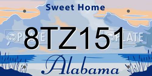 8TZ151 Alabama License Plate