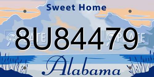 8U84479 Alabama License Plate
