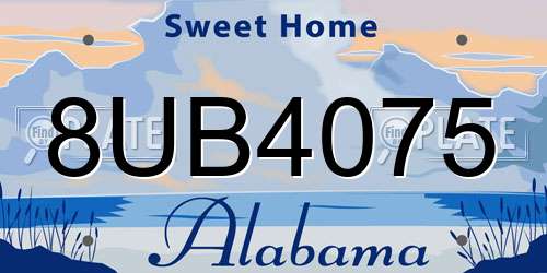 8UB4075 Alabama License Plate