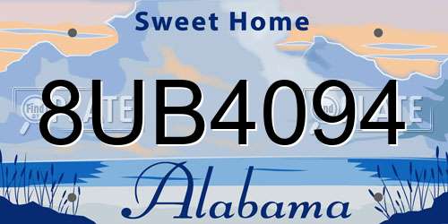 8UB4094 Alabama License Plate