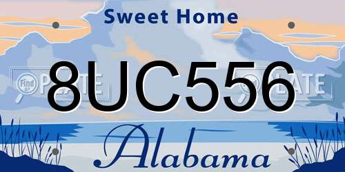 8UC556 Alabama License Plate