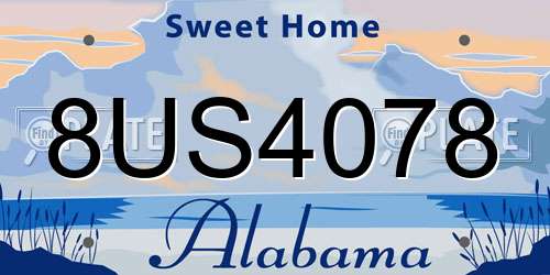 8US4078 Alabama License Plate