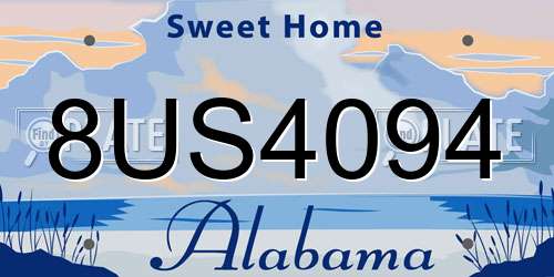 8US4094 Alabama License Plate