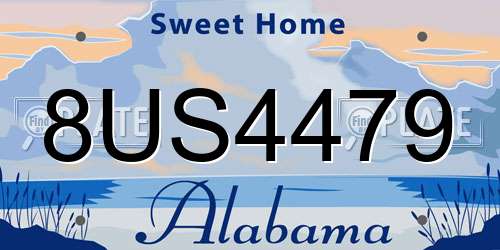 8US4479 Alabama License Plate