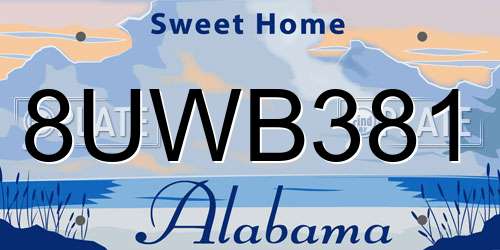 8UWB381 Alabama License Plate