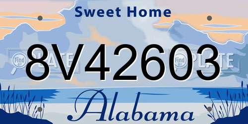 8V42603 Alabama License Plate