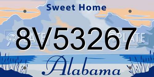 8V53267 Alabama License Plate