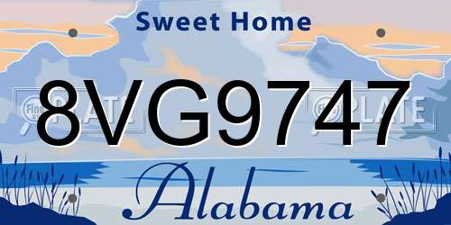 8VG9747 Alabama License Plate