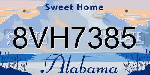 8VH7385 Alabama License Plate
