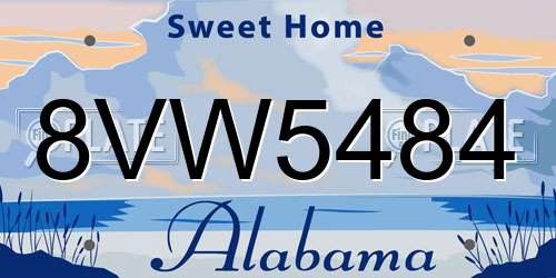 8VW5484 Alabama License Plate