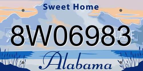 8W06983 Alabama License Plate