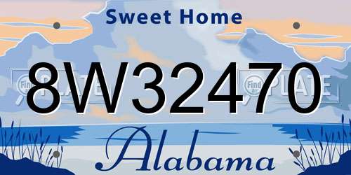 8W32470 Alabama License Plate