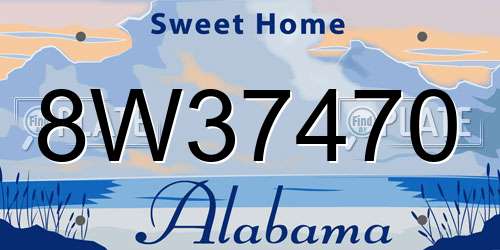 8W37470 Alabama License Plate