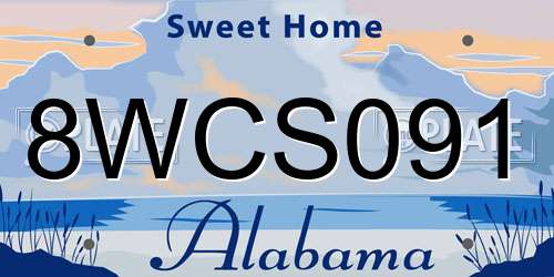 8WCS091 Alabama License Plate