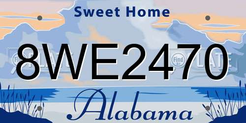 8WE2470 Alabama License Plate