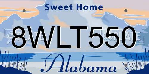 8WLT550 Alabama License Plate