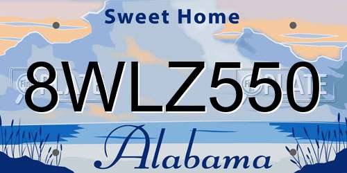 8WLZ550 Alabama License Plate