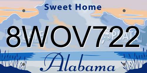 8WOV722 Alabama License Plate