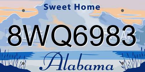 8WQ6983 Alabama License Plate