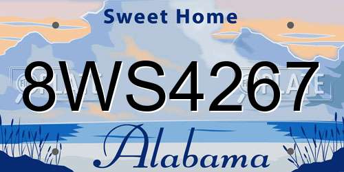 8WS4267 Alabama License Plate