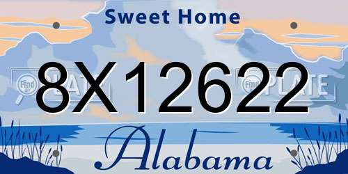 8X12622 Alabama License Plate
