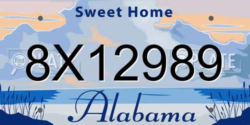 8X12989 Alabama License Plate