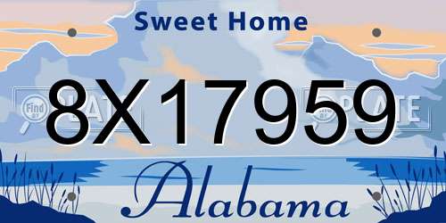 8X17959 Alabama License Plate