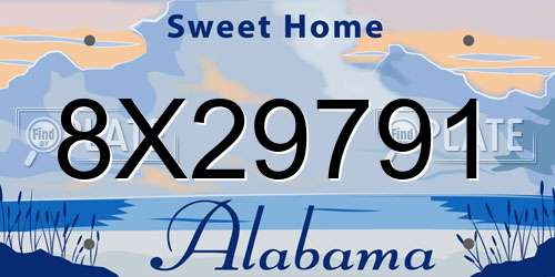 8X29791 Alabama License Plate