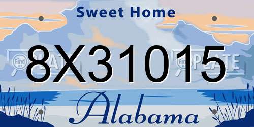 8X31015 Alabama License Plate