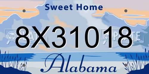 8X31018 Alabama License Plate